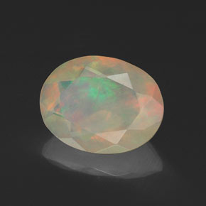 1.12 ct Multicolor Opal Stone, Natural Opal in Oval Facet Shape for Sale