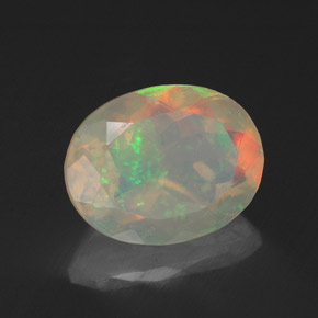 1.34 ct Multicolor Opal Stone, Natural Opal in Oval Facet Shape for Sale