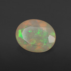 1.37 ct Multicolor Opal Stone, Natural Opal in Oval Facet Shape for Sale