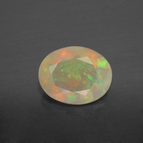 1.10 ct Multicolor Opal Gemstone, Opal Gem in Oval Facet Shape for Sale.