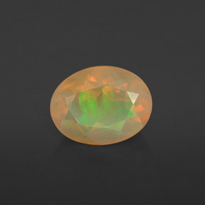 1.28 ct Multicolor Opal Gemstone, Opal Gem in Oval Facet Shape for Sale.