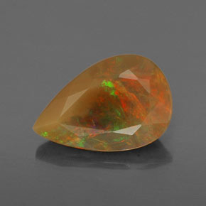 1.62 ct Multicolor Opal Gemstone, Opal Gem in Pear Facet Shape for Sale.