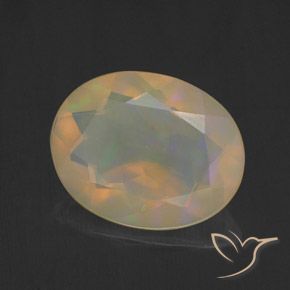 1.37 ct Multicolor Opal Stone, Natural Opal in Oval Facet Shape for Sale
