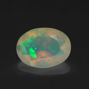 1.25 ct Multicolor Opal Gemstone, Opal Gem in Oval Facet Shape for Sale.