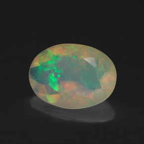 1.25 ct Multicolor Opal Stone, Natural Opal in Oval Facet Shape for Sale