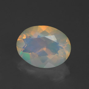 1.07 ct Multicolor Opal Stone, Natural Opal in Oval Facet Shape for Sale