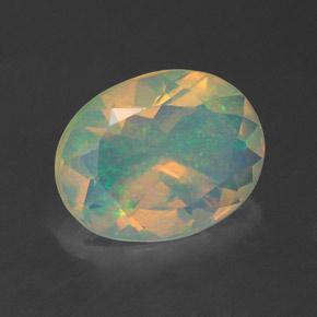 1.38 ct Multicolor Opal Stone, Natural Opal in Oval Facet Shape for Sale