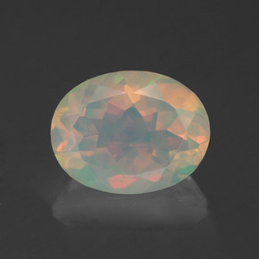 1.33 ct Multicolor Opal Gemstone, Opal Gem in Oval Facet Shape for Sale.