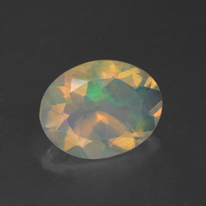 1.24 ct Multicolor Opal Stone, Natural Opal in Oval Facet Shape for Sale