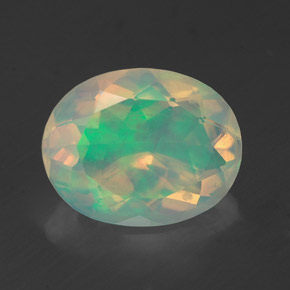 1.60 ct Multicolor Opal Gemstone, Opal Gem in Oval Facet Shape for Sale.
