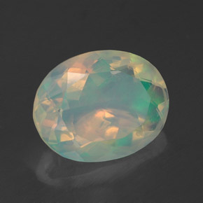 1.60 ct Multicolor Opal Stone, Natural Opal in Oval Facet Shape for Sale