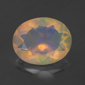 1.76 ct Multicolor Opal Gemstone, Opal Gem in Oval Facet Shape for Sale.