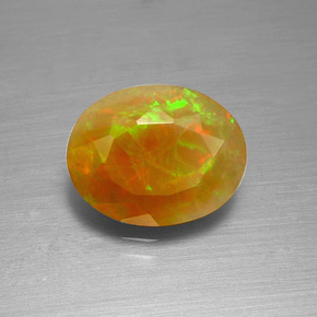 1.51 ct Multicolor Opal Gemstone, Opal Gem in Oval Facet Shape for Sale.