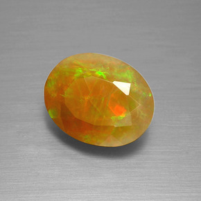 1.51 ct Multicolor Opal Stone, Natural Opal in Oval Facet Shape for Sale