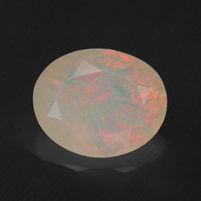 1.57 ct Multicolor Opal Gemstone, Opal Gem in Oval Facet Shape for Sale.
