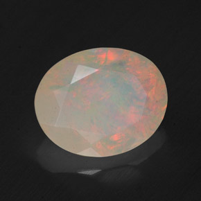 1.57 ct Multicolor Opal Stone, Natural Opal in Oval Facet Shape for Sale