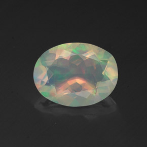 1.14 ct Multicolor Opal Gemstone, Opal Gem in Oval Facet Shape for Sale.