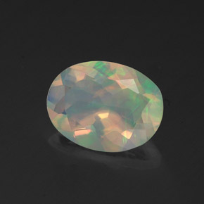 1.14 ct Multicolor Opal Stone, Natural Opal in Oval Facet Shape for Sale