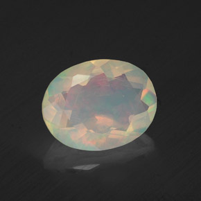 1.22 ct Multicolor Opal Stone, Natural Opal in Oval Facet Shape for Sale