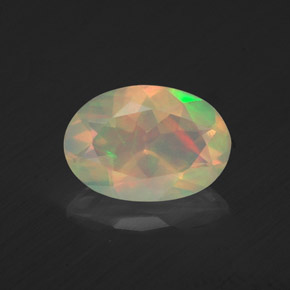 1.09 ct Multicolor Opal Gemstone, Opal Gem in Oval Facet Shape for Sale.