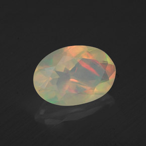 1.09 ct Multicolor Opal Stone, Natural Opal in Oval Facet Shape for Sale