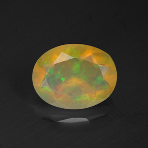 1.14 ct Multicolor Opal Gemstone, Opal Gem in Oval Facet Shape for Sale.