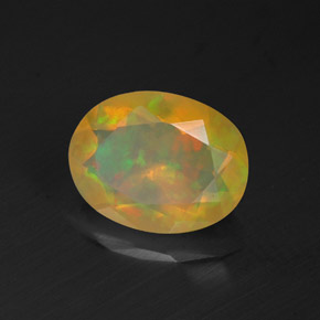 1.14 ct Multicolor Opal Stone, Natural Opal in Oval Facet Shape for Sale