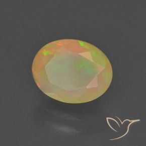 1.30 ct Multicolor Opal Stone, Natural Opal in Oval Facet Shape for Sale