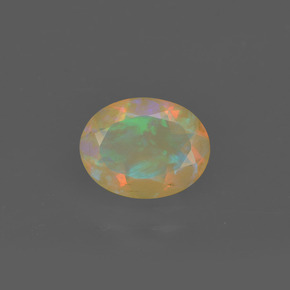 1.05 ct Multicolor Opal Gemstone, Opal Gem in Oval Facet Shape for Sale.
