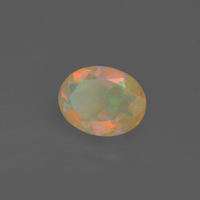 1.05 ct Multicolor Opal Stone, Natural Opal in Oval Facet Shape for Sale