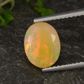 1.46 ct Multicolor Opal Gemstone, Opal Gem in Oval Facet Shape for Sale.