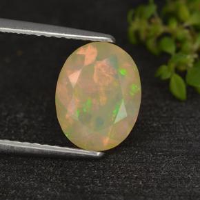 1.14 ct Multicolor Opal Stone, Natural Opal in Oval Facet Shape for Sale