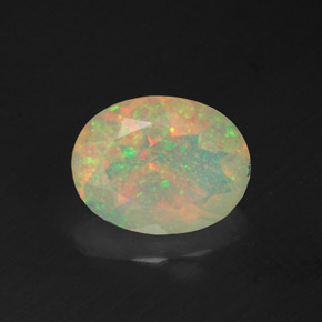 1.26 ct Multicolor Opal Gemstone, Opal Gem in Oval Facet Shape for Sale.