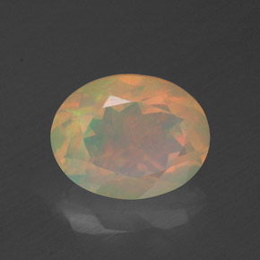 1.25 ct Multicolor Opal Gemstone, Opal Gem in Oval Facet Shape for Sale.