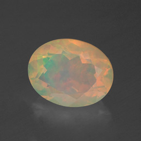 1.25 ct Multicolor Opal Stone, Natural Opal in Oval Facet Shape for Sale