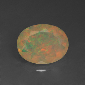 1.14 ct Multicolor Opal Gemstone, Opal Gem in Oval Facet Shape for Sale.