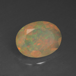 1.14 ct Multicolor Opal Stone, Natural Opal in Oval Facet Shape for Sale
