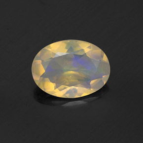 0.74 ct Multicolor Opal Gemstone, Opal Gem in Oval Facet Shape for Sale.