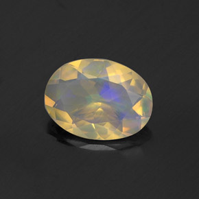 0.74 ct Multicolor Opal Stone, Natural Opal in Oval Facet Shape for Sale