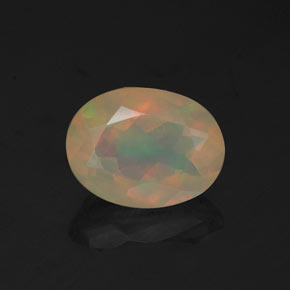 Ópalo Forma ovalada de 0,97 ct de Etiopía, Dimensión 8,2 x 6,2mm, Claridad Transparente, Piedra preciosa natural No tratado, 1 pieza de Ópalo en color Multicolor, Dureza Mohs de 5.5 - 6.5, Simboliza el amor, la pasión, el deseo, Photo A