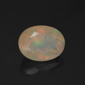 0.97 ct Multicolor Opal Stone, Natural Opal in Oval Facet Shape for Sale