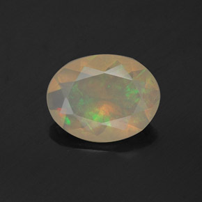 0.81 ct Multicolor Opal Gemstone, Opal Gem in Oval Facet Shape for Sale.