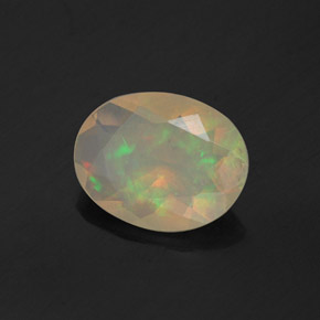 0.81 ct Multicolor Opal Stone, Natural Opal in Oval Facet Shape for Sale