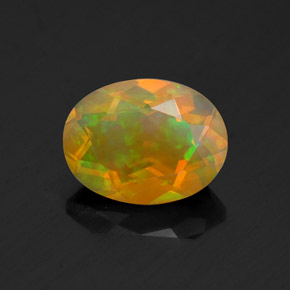 1.00 ct Multicolor Opal Gemstone, Opal Gem in Oval Facet Shape for Sale.