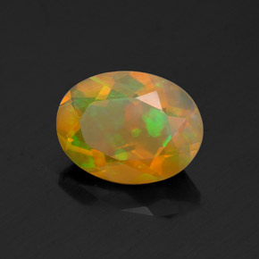 1.00 ct Multicolor Opal Stone, Natural Opal in Oval Facet Shape for Sale