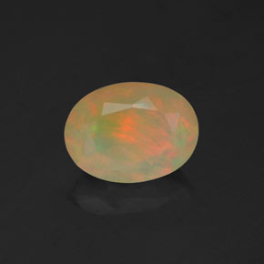 1.02 ct Multicolor Opal Gemstone, Opal Gem in Oval Facet Shape for Sale.