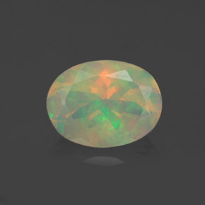 0.92 ct Multicolor Opal Gemstone, Opal Gem in Oval Facet Shape for Sale.