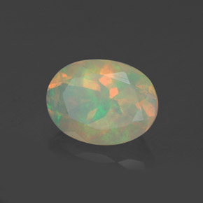 0.92 ct Multicolor Opal Stone, Natural Opal in Oval Facet Shape for Sale
