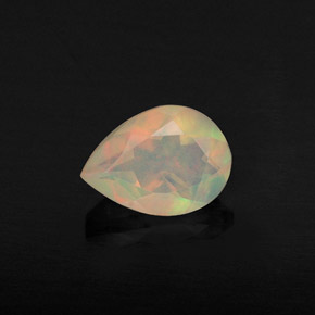 0.51 ct Multicolor Opal Gemstone, Opal Gem in Pear Facet Shape for Sale.