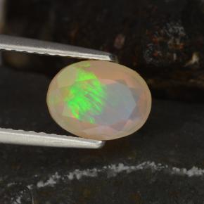 0.78 ct Multicolor Opal Stone, Natural Opal in Oval Facet Shape for Sale